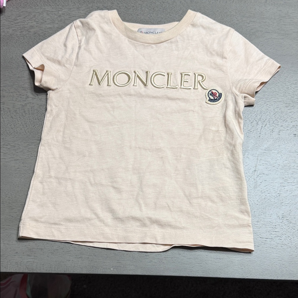 Moncler Kids Beige Logo T-Shirt